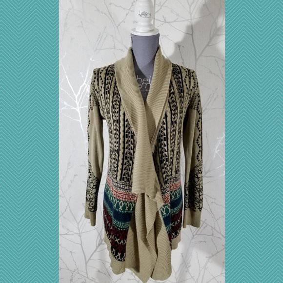 Staring at Stars Aztec Open Waterfall Cardigan - Picture 5 of 6